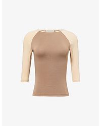 Belle Anna - Raglan Three-Quarter Sleeves Jersey Top - Lyst