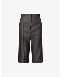 KHAITE - Raelle Wool-Silk Blend Shorts - Lyst