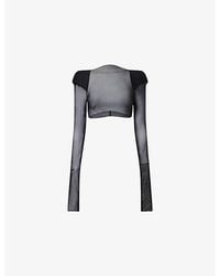 Rick Owens - Helm Structured-Shoulder Sheer Top - Lyst