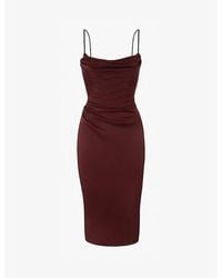 knee length dresses for ladies Plunge Open-Back Midaxi Dress in White