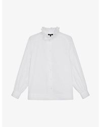 Soeur - Villandry Stand-collar Regular-fit Cotton-poplin Shirt - Lyst