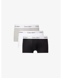 Calvin Klein - Icon Low-Rise Pack-Of-Three Stretch-Cotton Trunks - Lyst