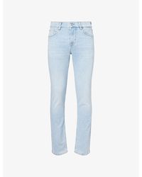 7 For All Mankind - Slimmy Tapered Brand-Patch Stretch-Denim Jeans - Lyst
