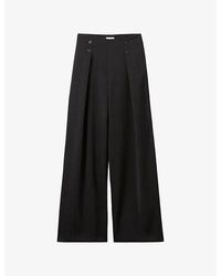Claudie Pierlot - Tailored Wide-Leg Wool-Blend Trousers - Lyst