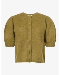 FRAME - Airy Short-Sleeve Cashmere Cardigan - Lyst