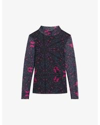 Ted Baker - Judine Graphic-print Mesh High-neck Woven Top - Lyst