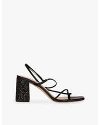 Sandro - Glitter-Heel Leather Heeled Sandals - Lyst