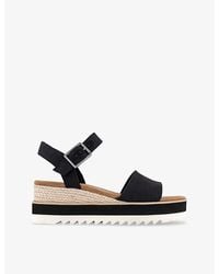 TOMS - Canvas Diana Logo-Print Canvas Wedge Sandals - Lyst