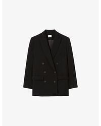 Claudie Pierlot - Peak-Lapel Double-Breasted Stretch-Woven Blazer - Lyst