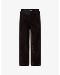 Damson Madder - Drew Flocked Wide-Leg Denim Jeans - Lyst