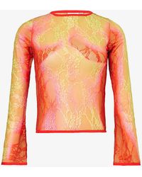 Sinead Gorey - Gradient-pattern Long-sleeved Lace Top - Lyst