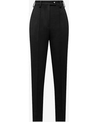 Prada - High-rise Slim-fit Stretch-woven Trousers - Lyst