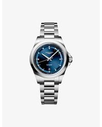 Longines - L3.320.4.97.6 Conquest 30Mm Stainless-Steel And 0.037Ct Diamond Automatic Watch - Lyst