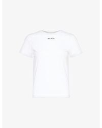 Alaïa - Brand-Embroidery Round-Neck Cotton-Jersey T-Shirt - Lyst