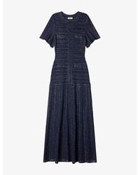 Sandro - Rhinestone-Embellished Knitted Maxi Dress - Lyst