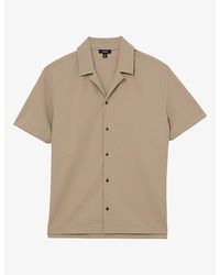 Reiss - River Stretch-Textured Cuban Woven Shirt - Lyst