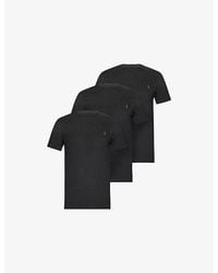AllSaints - Brace Logo-Embroidered Pack Of Three Cotton-Jersey T-Shirts - Lyst