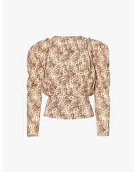 Isabel Marant - Tural Zarga Abstract-pattern Stretch-silk Top - Lyst