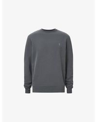 AllSaints - Raven Logo-Embroidered Regular-Fit Cotton Sweatshirt - Lyst