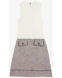 Ted Baker - Mayumid Tweed-skirt Sleeveless Woven Mini Dress - Lyst