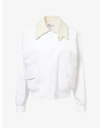Bottega Veneta - Intrecciato-Collared Cotton Bomber Jacket - Lyst