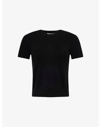 Vince - Short-Sleeves Round-Neck Stretch-Wool Blend T-Shirt - Lyst