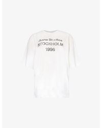 Acne Studios - Exford 1966 Logo-pattern Cotton-jersey T-shirt - Lyst