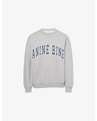 Anine Bing - Spencer Brand-Print Cotton-Blend Sweatshirt - Lyst