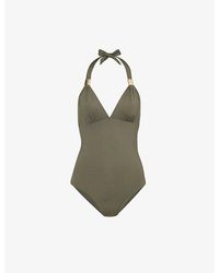 Heidi Klein - Lake maggiore Halterneck Recycled Polyamide-blend Swimsuit - Lyst