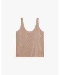 Reiss - X Atelier Isabelle Laser-Cut Scoop-Neck Stretch-Woven Vest - Lyst
