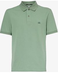 C.P. Company - Short-sleeved Logo-embroidered Stretch-cotton Polo Shirt X - Lyst