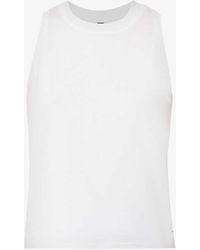 Vuori Energy Sleeveless Logo-patch Stretch-jersey Top X - White