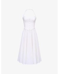 House Of Cb - Georgie Floral-Print Stretch-Cotton Midi Dress Xs (A-C Cup) - Lyst