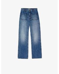 Sandro - Patch-pocket Flared High-rise Jeans - Lyst