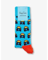 Happy Socks - London Cab Graphic-print Stretch-cotton-blend Socks - Lyst