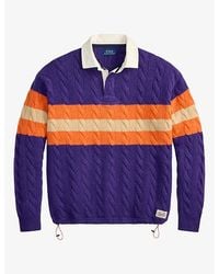 Polo Ralph Lauren - Cable-Knit Wool-Blend Rugby Polo Jumper - Lyst