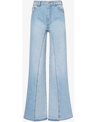 Victoria Beckham - Faded-wash Flared-leg High-rise Jeans - Lyst