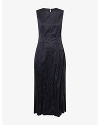 Nackiyé - Golightly Crinkle Cotton-Blend Midi Dress - Lyst