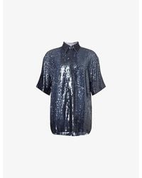 Dries Van Noten - Sequin-Embellished Short-Sleeves Woven Shirt - Lyst