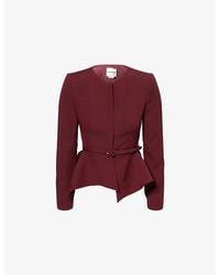 Roland Mouret - Peplum Asymmetric Wool-And-Silk Jacket - Lyst