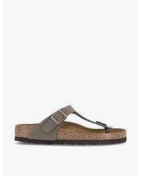 Birkenstock - Toe Thong Footbed Suede Sandals - Lyst
