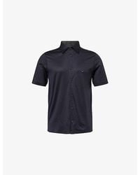 Emporio Armani - Slim-Fit Short-Sleeve Cotton-Blend Shirt - Lyst