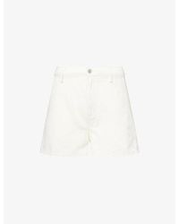 7 For All Mankind - High-Rise Cotton-Linen Blend Shorts - Lyst