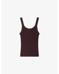Sandro - Scoop-Neck Pointelle Knitted Vest Top - Lyst