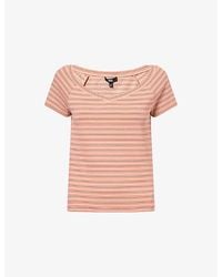 PAIGE - Leita Striped Cotton-Jersey T-Shirt - Lyst