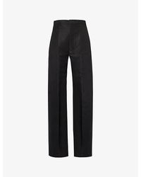 Rick Owens - Structured-waistband Wide-leg High-rise Satin Trousers - Lyst
