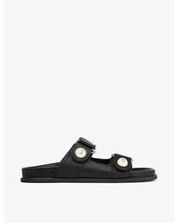 Jimmy Choo - Fayence Pearl-Embellished Leather Sandals - Lyst