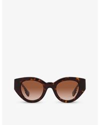 Burberry - Be4390 Meadow Tortoiseshell-print Phantos-frame Acetate Sunglasses - Lyst