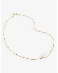 Monica Vinader - Biwa-Pearl 18Ct-Plated Vermeil Recycled Sterling- Pendant Necklace - Lyst