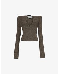 16Arlington - Solare Bardot-neck Wool-blend Knitted Top - Lyst